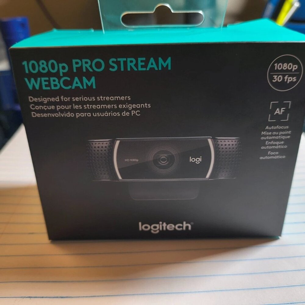 LOGITECH PRO STREAM WEBCAM 1080p HD 30 fps Black 960-001211 - Brand New